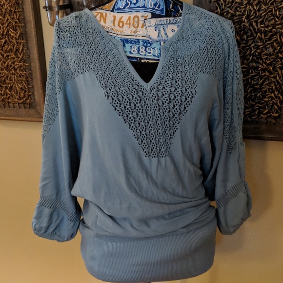 Elie Tahari Tops - ELIE TAHARI BABY BLUE BLOUSE